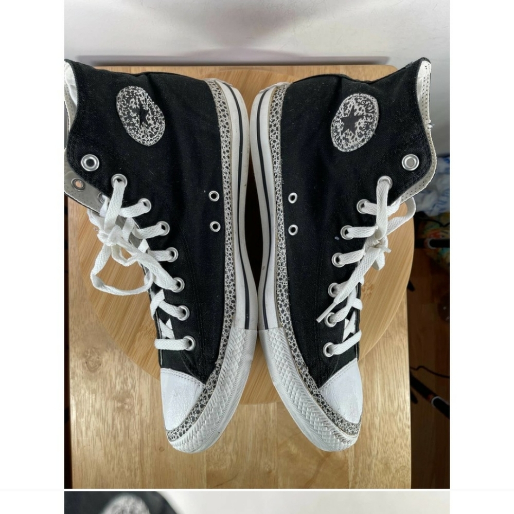 Converse Mens Chuck Taylor All Star Hi Black Cement Print High Top Casual Shoes